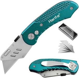Utility Knife, Box Cutter with 5 Replaceable SK5 Blades, Quick Change and Safely Lock-Back Design, Great Gifts for Men Husband Boyfriend (Green)