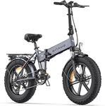 ENGWE EP-2 PRO Electric Bike Folding E-bike, 20"×4.0" Fat Tire, 7-Speed Electric Bicycle, 48V 13Ah Removable, E-bike for All Terrain & MTB & Beach & Snow (GREY.)