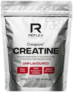 Reflex Nutrition Creapure® Creatine Monohydrate Powder Unflavoured - 100% Creatine for Strength, Muscle Gains & Recovery - No Fillers or Additives - 500g (Vegan Creatine 5g per Serving, 100 Servings)