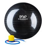 Black Mountain Products 2000-Pound Anti Burst Exercise Stability Ball with Pump, 85cm, Black