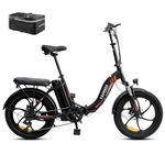 Fafrees Electric Bike, 20" Folding Electric Bikes for Adults, 36V 16Ah/576Wh Removable Battery Ebike 90KM Mileage Pedal Assist, 3.0" Fat Tire Electric Bike for Man Women, UK Legal F20 Upgrade Black