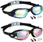 LOCONHA Swim Goggles, 2 Pack Swimming Goggles Anti Fog No Leaking For Adult Women Men Youth