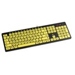 Alt Clearkeys Keyboard Large Print High Contrast USB Wired Computer Keyboard Yellow Keys with Black Letters - Oversized Print Big Letters Great for Visually Impaired Individuals and Seniors