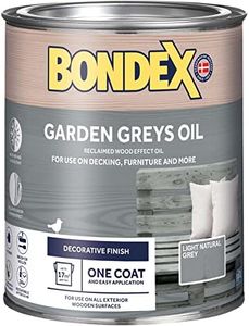 Bondex Garden Greys Wood Effect Oil - Light Natural Grey - Suitable for All Wood Types – Easy Apply One Coat - 750ml