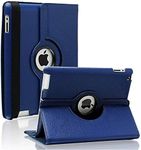 iPad 2/3/4 Case - 360 Degree Rotating Stand Smart Case Protective Cover with Auto Wake Up/Sleep Feature for Apple iPad 4, iPad 3 & iPad 2 (Navy)