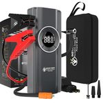 Instant Power Jump Starters - Jump Starter Power Pack and Air Compressor 2500 Amp 12 Volt - Portable Jump Starter Power Pack, Car Battery Jump Start 12-Volt Power Bank, 150PSI for Cars Vans Motorbikes