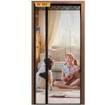 35” x 82" Screen Door Black Reversible Left Right Side Opening Heavy Duty Mesh Curtain Magnetic Screen Door,Door Screen,90*210cm Door Screen Magnetic Closure,Keep Bugs Out,Pet and Kid Entry Friendly