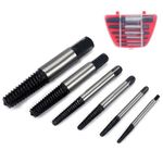 hautllaif Screw Extractor Set, Bolt Extractor Tool Kit for Damaged Screws, Easy Out Stripped Stud Remover, Drill Bit Set Included (6pcs)