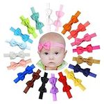 JOYOYO 20 Pcs Baby Headbands and Bows Baby Elastic Headbands, 2.75 Inch Ribbon Bows Baby Nylon Headbands Headwears for Babies, Toddlers