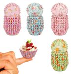 600pcs Floral Cupcake Liners, Mini Muffin Liners Cupcake Wrappers Paper Baking Cups Cupcake Liners for Baby Shower Wedding Birthday Party Favor Decorations