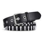 Studded Belt,Bullet Belt,Mens Bullet Black Belts,Y2K Belt,Emo Belt,Bullet Rivets Belt Black Studded Belt Buckle,for Jeans Dress Bullet Rivet Belts,Women Men Black Studded Belt with Buckle Hip Hop