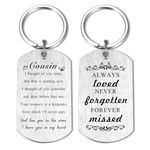 Alotozo Cousin Memorial Gifts - Sympathy Gift Key Chain for Loss of Loved Cousin - Cousin Memory Condolence Bereavement Keychain Keepsake