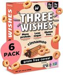 Plant-Based and Vegan Breakfast Cereal by Three Wishes - Cinnamon, 6 Pack - More Protein and Less Sugar Snack - Gluten-Free, Grain-Free - Non-GMO