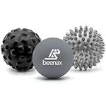 Beenax Massage Ball (Set of 3) - Trigger Point Therapy, Myofascial Release, Plantar Fasciitis, Deep Tissue, Pain Relief and Stiffness Reduction - Relieve Stress and Relax Tight Muscles