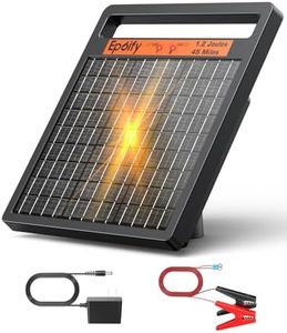 Solar Electric Fence Charger 1.2J Stored Energy, 45 Miles Coverage,8W Solar Fence Energizer with 10000mAh Battery,7–11kV Output, Smart Alarm, All-Weather Fence Charger for Cattle, Horses & Farms
