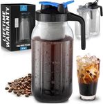 Zulay Premium Cold Brew Coffee Maker - 64oz Mason Jar With Leak-Proof Lid & Extra-Thick Glass - Fine-Mesh Stainless Steel Filter For Smooth Cold Brew & Iced Tea - Blue