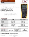 Htc Instrument Dm-97 3 3/4 Digital Multimeter 4000 Counts, Capacitance, Frequency, Temperature - Pack Of 1