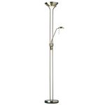 National Lighting Mother and Child Uplighter Floor Lamp with Reading Light - Antique Brass Finish Floor Lamps for Living Room R7s/G9 Bulbs (Not Included)