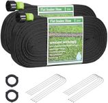 GREEN MOUNT Garden Flat Flexible Soaker Hose, 15 25 30 50 75 100 150 FT for Garden Beds, 1/2" x 15 ft Drip Hoses 2 Pack, Leakproof Flat Soaker Hose featuring a Double-Layer Design, Save Water For Vege