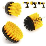 Drill Brushes 3 Pcs Electric Washing Drill Brushes for Cleaning, for Clean Household and Company Floors, Bricks, Toilets, Bathtubs, Wash Basins, Cars, Etc. (Yellow)