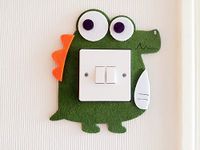 Super Cute 3D Crocodile Light Switch Wall Sticker, Premium Quality Thick Felt Material, Unique On Amazon! Must Have For All Crocodile Loving Kids! Children Boys Girls Bedroom Nursery Room Decor!