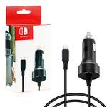 Zeato High Speed Car Charger Adapter for N Switch and Switch Lite with Charging Cable - Black