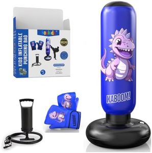 Koskids Inflatable Punching Bag for Kids Age 3-12 Years, Dinosaur Style, 63 Inch Freestanding Bounce-Back Inflatable Boxing Set for Indoor Use – Sturdy, Safe, Easy to Set Up- Kids Gift