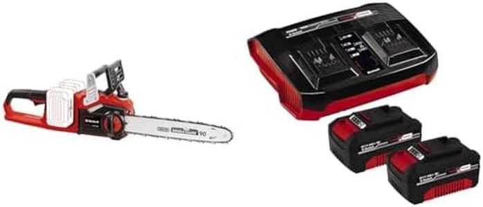 Einhell Power X-Change 36V Cordless Chainsaw with Battery (x2) and Charger - 14 Inch (35cm) Oregon Bar and Chain Saw - GP-LC 36/35 Li Battery Chainsaw + 2 x 4Ah Starter Kit