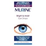 Murine Bright & Moist Eye Drops to Whiten Eyes as Well as Hydrating and Soothing Dry and Sensitive Eyes, 15ml