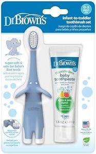 Dr. Brown's Natural Flow Infant Toothbrush, Toothpaste Combo Pack, Blue