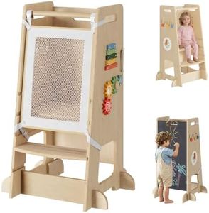 Garvee Montessori Toddler Standing Tower, Kitchen Step Stool Helper,Natural