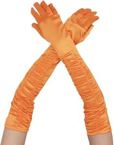 Satin Wedding Gloves: Long Lace Ladies' Orange Gloves
