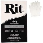 All Purpose Concentrated Rit Dye Powder Single Pack with Plastic Gloves for Clothing, Décor, and Crafts – Black