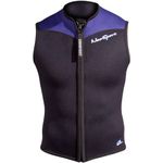 Neo Sport Wetsuits Men's Premium Neoprene 2.5mm Zipper Vest, Blue Trim, Large