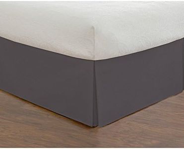 Today’s Home Cotton Blend Bed Skirt Dust Ruffle Classic Tailored Styling 14" Drop Queen, Grey