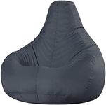 Bean Bag Bazaar Recliner Gaming Bean Bag Chair, Slate Grey, Large Indoor Outdoor Bean Bags, Lounge or Garden, Big Gaming Bean Bag Chairs for Adult with Filling Included