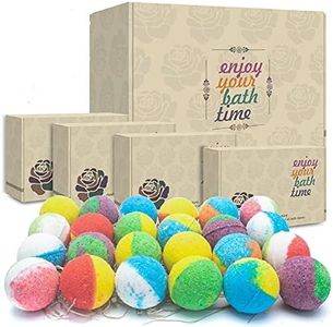 INTEYE Organic Bath Bombs Gift Set, 24 Handmade Fizzies Rich in Essential Oil, Moisturize Dry Skin, Gifts idea for Kids, Her/Him, Wife/Girlfriend, Birthday, Christmas, Mothers Day