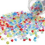 Meiwlong 100g Mini Acrylic Multicolor Fake Diamonds Vase Filler Crushed Ice Table Scatters Reusable Cubes Thanksgiving Decoration Party Birthday Wedding Photography Props