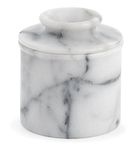 RSVP International 8043 (WMBP) French Butter Pot, Stoneware, White Marble