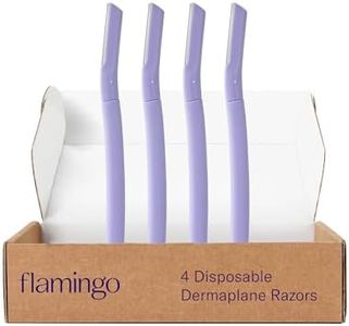 Flamingo Dermaplane Razor, Face Razors for Women, Disposable, 1 count, Pack of 4