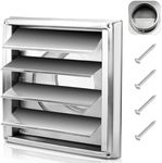 Cenipar Dryer Vent Cover,304 Stainless Steel Outside Vent Cover with Moving Lamellas(4-inch)