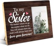 NGAEAK Sister Gifts From Bother Sisters, Rustic to My Sister Love You Forever Wood Picture Frame, Sister Photo Frame Gifts for Sister Birthady Christmas Graduation, Display Photo 4 x 6 Inch