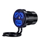 Thlevel Type C USB Car Charger Socket Dual Port Type C Fast Charger Socket Power Waterproof 12V / 24V Marine Boat Motorcycle Truck