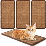 4 Pcs Cat Scratcher Mat Sisal Cat Scratching Pad Scratch Mat for Cat with Adhesive Loop Tape Cat Scratch Pad Rug for Protect Wall Couch Window Perch Cat Wall Furniture Cat Shelves, 15.7x7.8 In (Brown)