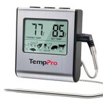 ThermoPro TP-16 Meat Thermometer with Stainless Steel Probe for Indoor Outdoor Use, Digital Cooking Thermometer for Grill, Barbecue, Oven, Smoker, Candy