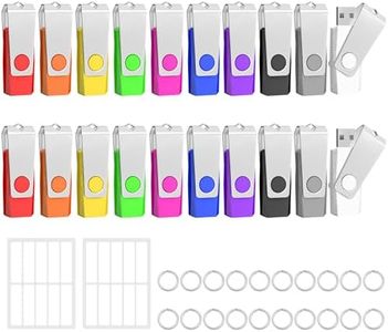 TEWENE Juego de 20 unidades de memoria USB de 16 GB, USB 2.0 de alta velocidad, multicolor