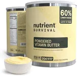 Nutrient Survival Vitamin Butter Powder, Freeze Dried Prepper Supplies & Emergency Food Supply, 16 Essential Nutrients, Soy & Gluten Free, Shelf Stable Up to 10 Years, One Can, 204 Servings