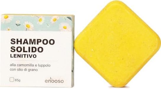 Shampoing Solide bio pour Cheveux Ternes et D élicats - Shampooing Illuminant à la Camomille et au Souci, sans savon - 100% Vegan Naturel - Fabriqué à la main - 65g