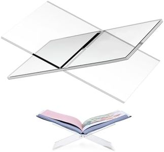CRIKELE Acrylic Book Stand Holder - Coffee Table Book Stand,Open Cookbook Acrylic Book Display Stand,Magazines Clear Holder,Reading Stand for Open Book Magazines, Textbooks