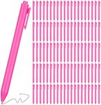 Geyoga 100 Pcs Hot Pink Pens Bulk Retractable Ballpoint Pen Breast Cancer Awareness Pen Black Ink Fine Point 0.5mm for Teacher Women Nurses Office Supplies Cancer Pen Accessories Gifts